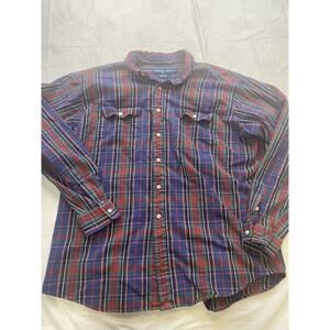 VINTAGE POLO RALPH LAUREN PLAID FLANNEL WORKSHIRT Size 2XL